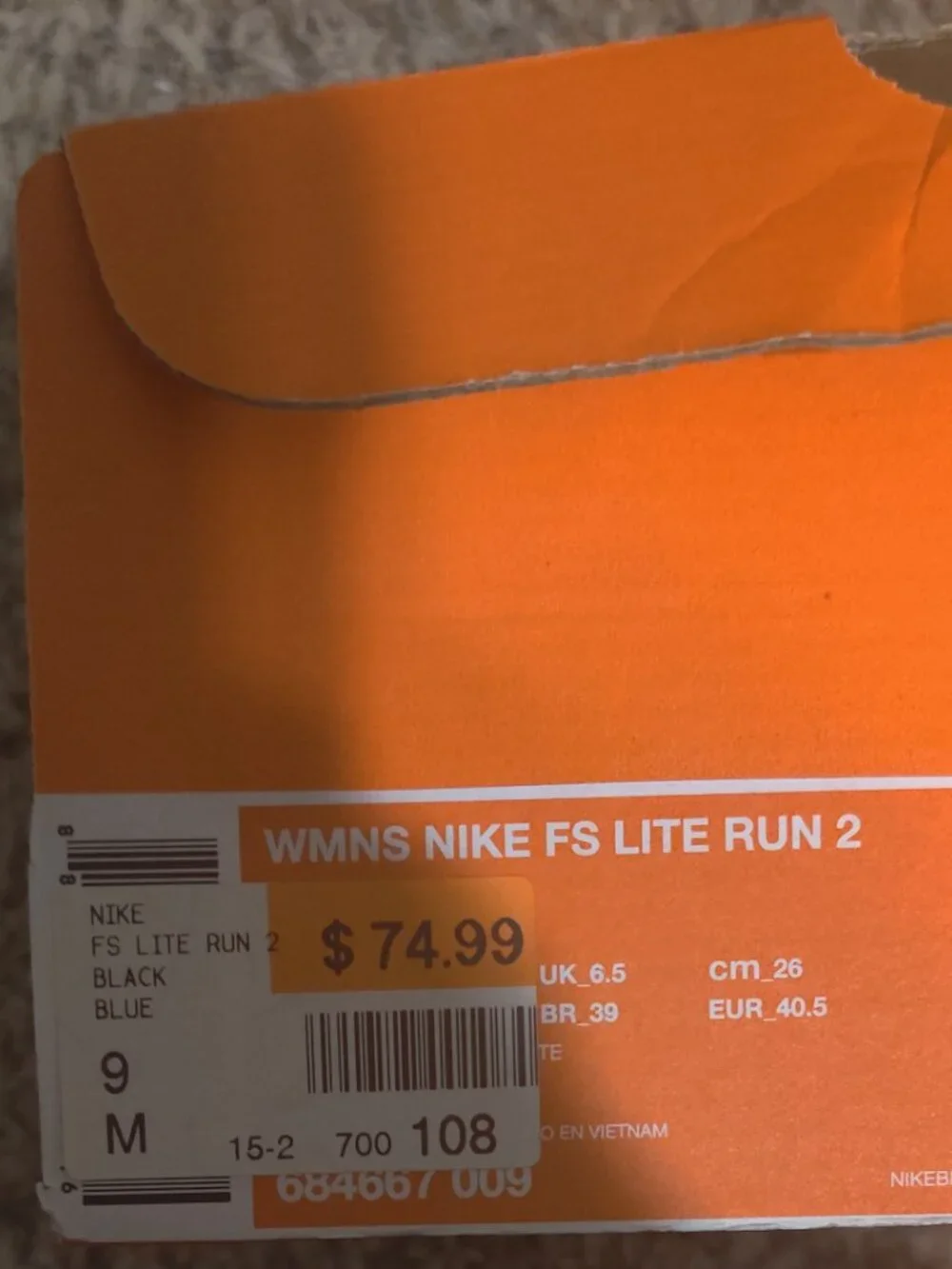 Nike FS Lite Run 2 Running Shoes Size 9